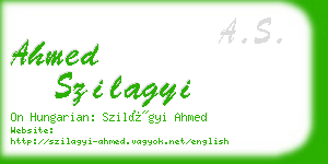 ahmed szilagyi business card